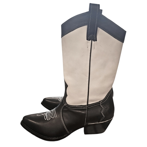 DKNY Women's Lukas Black and White Cowboy Boots - Picture 3 of 13